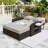 Outdoor 2-Person Recliner Chaise Lounge with Adjustable Backs, Cushions and Weatherproof Cover-2084687913-2084687919