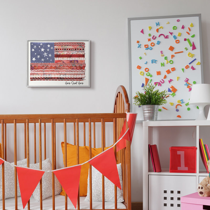Drapeau américain Home Sweet Home, H 16 po x l 20 po, Estampe numérique Farmhouse