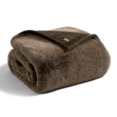 Chinchilla Faux Fur Throw Blanket
