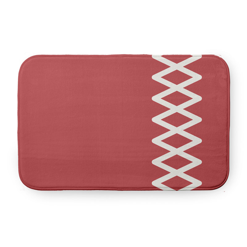 Tapis de bain Shameela, L 21 po x L 34 po, Rouge