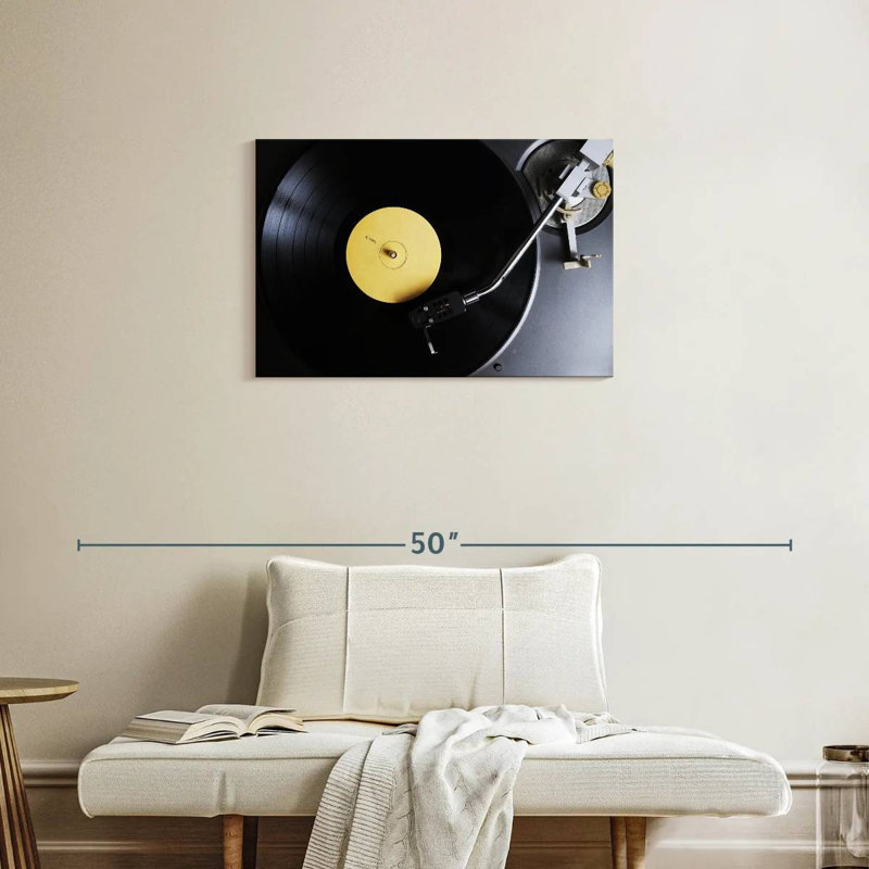 Disque vinyle jaune pastel Abarca, H 20 po x l 30 po