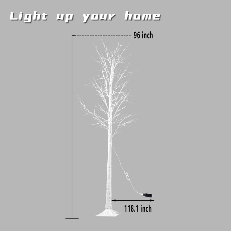 Arbres et branches à éclairage DEL, H 96 po x L 3,82 po x P 3,82 po