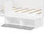 Lit de jour simple en bois avec tablettes de rangement et casiers, lit multifonctionnel avec bureau d'étude et tabouret assorti-801779477