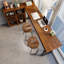 Table de bar en fer massif noisette + bois massif noir + fer