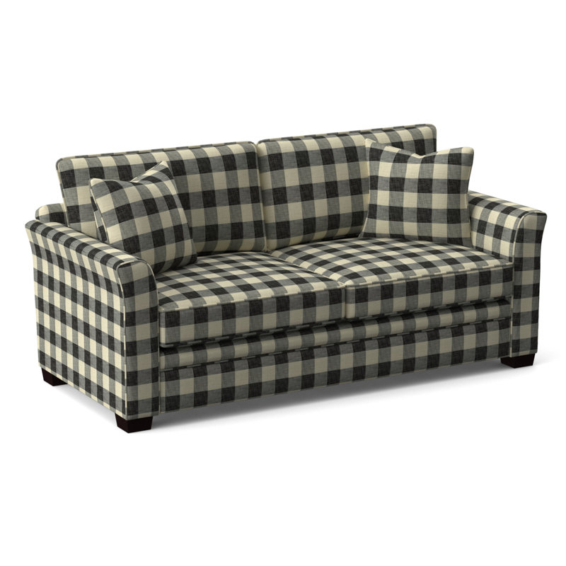 Bridgeport Upholstered 85'' Sofa, Celery Finish, Black Buffalo Check; 0120-81