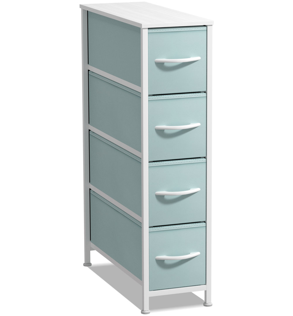 Sorbus 4 Drawers Narrow Dresser with Steel Frame, Wood Top & Fabric Bins Sorbus 