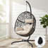Fauteuil suspendu surdimensionné d'extérieur / intérieur avec support Balancelle en osier avec coussin et housse