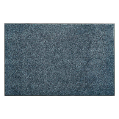 Tapis d'entrée, tapis commercial 6 x 4 pi pour tapis d'entrée industriel et intérieur avec envers en PVC, tapis d'entrée lavable robuste pour couloir, cuisine, balcon, garage, bleu ardoise