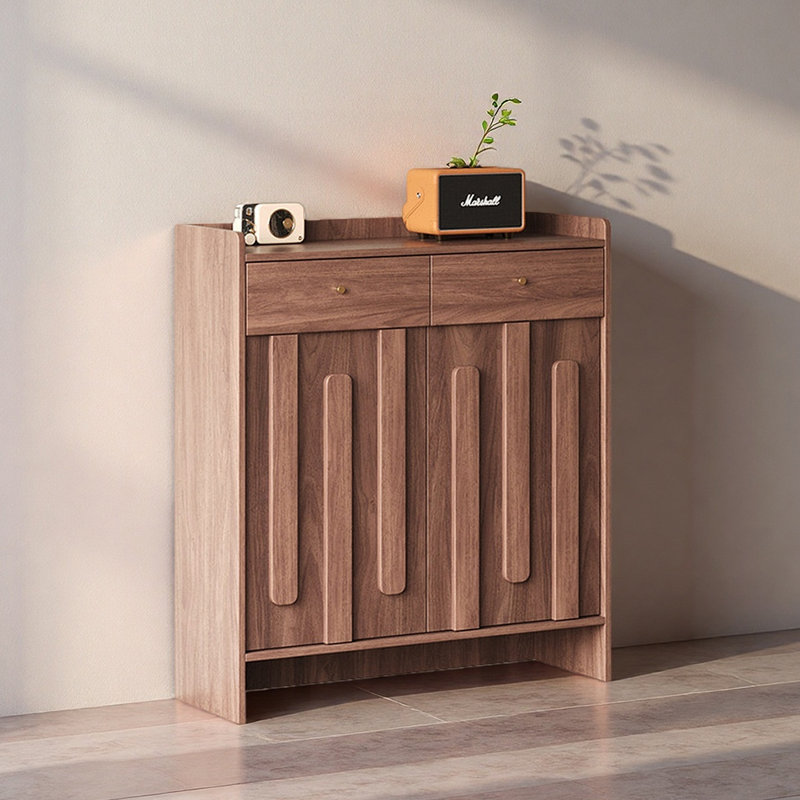 Armoire de rangement pour chaussures, H 43,31 po x l 39,37 po x P 13,78 po, Bois brun foncé