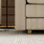 Beige profond profond avec canapé modulaire amovible pour plus de polyvalence, appartement moderne avec salon, 4 coussins, structure en bois massif