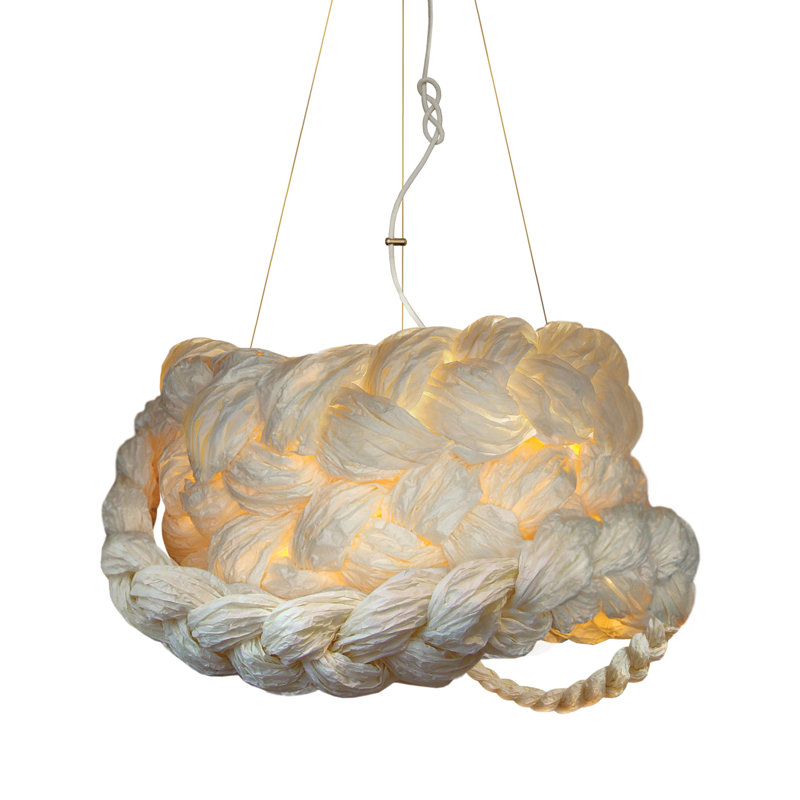 Luminaire suspendu géométrique unique 1 lumière, Érable naturel / Blanc, 1
