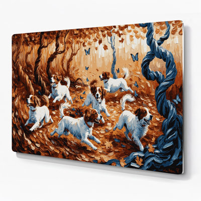 Dogs Nederlandse Kooikerhondje Black Metal Wall Art