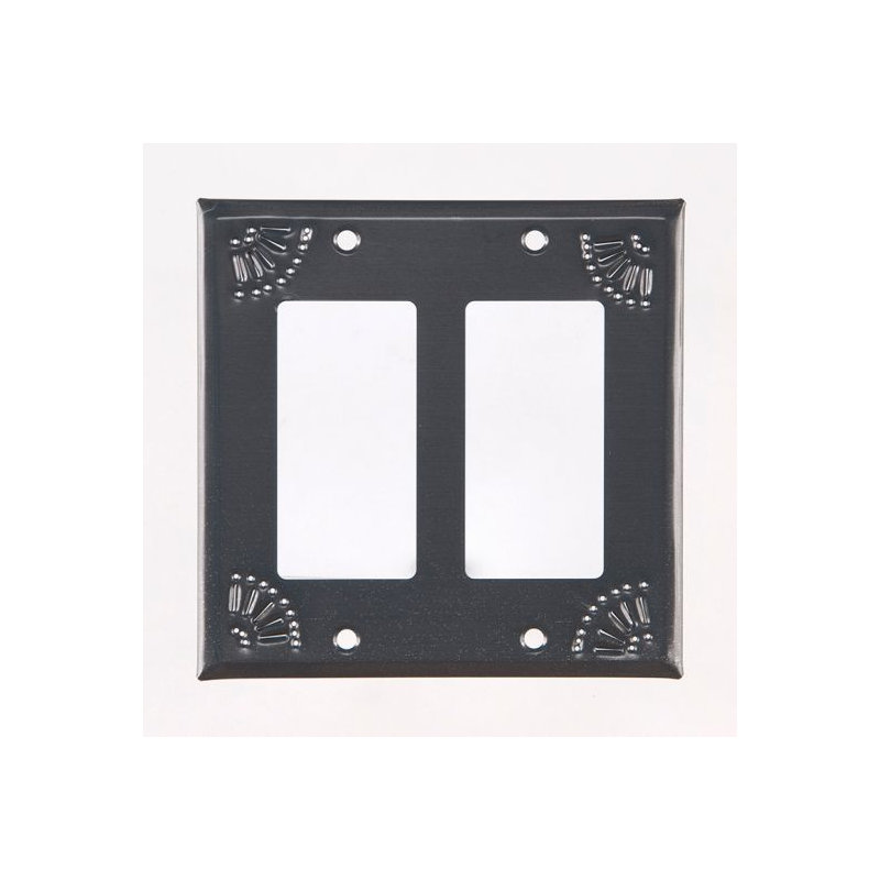 2-Gang Rocker Wall Plate, Country Tin