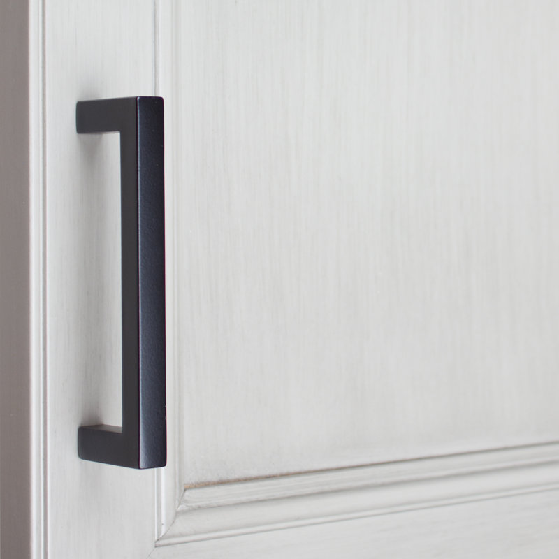 Poignée barre d'armoire carrée GlideRite, Noir mat