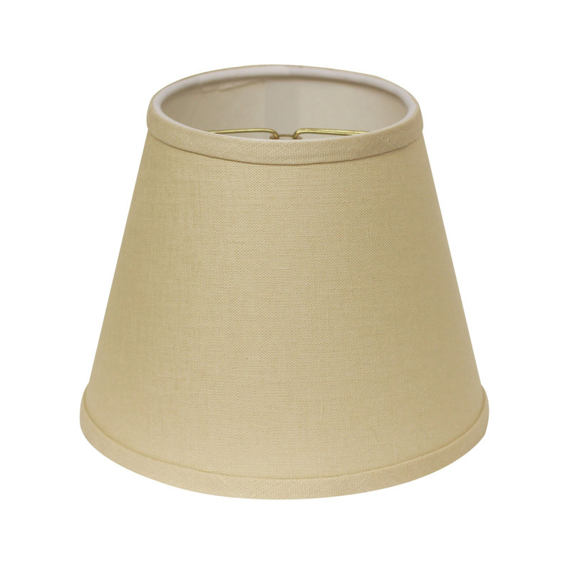 8" Hardback Empire Linen Lampshade, Beige, 7" H x 8" W x 8" D