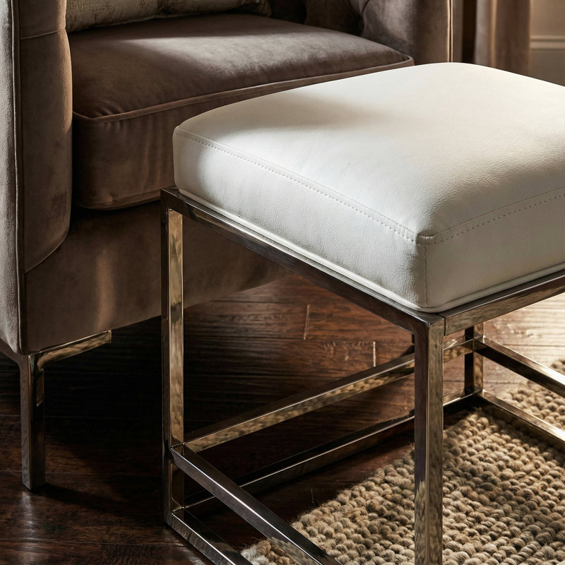 Lyndell Faux Leather Ottoman