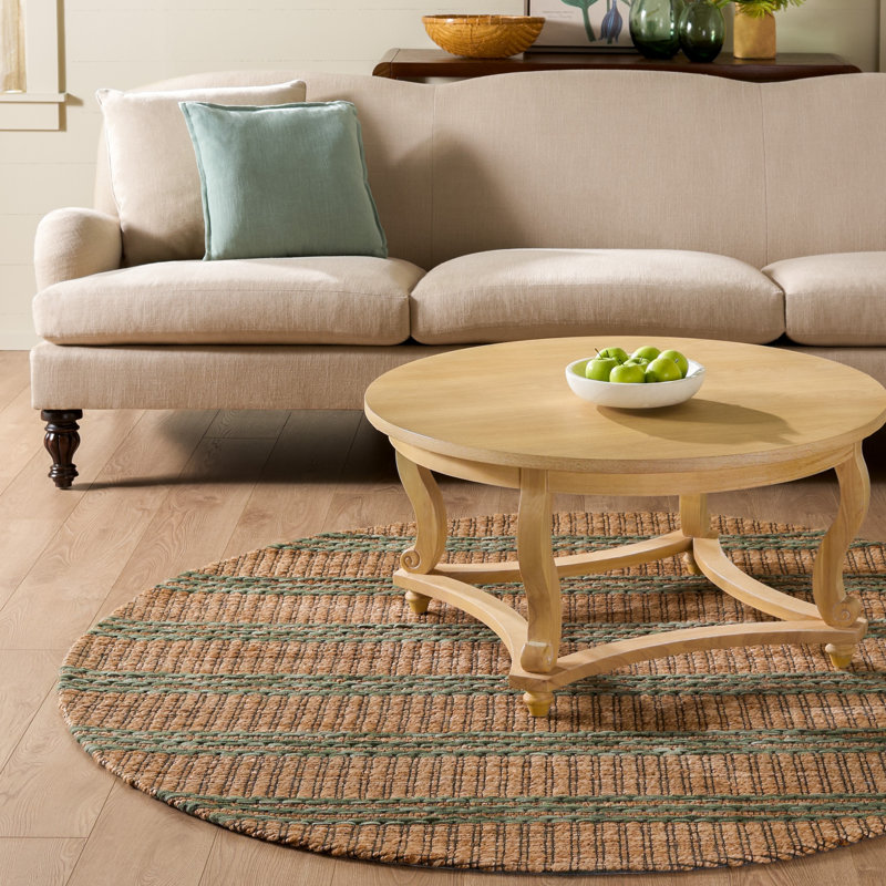 Martha Stewart 9525 Hand Tufted 40% Jute; 40% Wool; 20% Cotton Striped Rug, Round 6'
