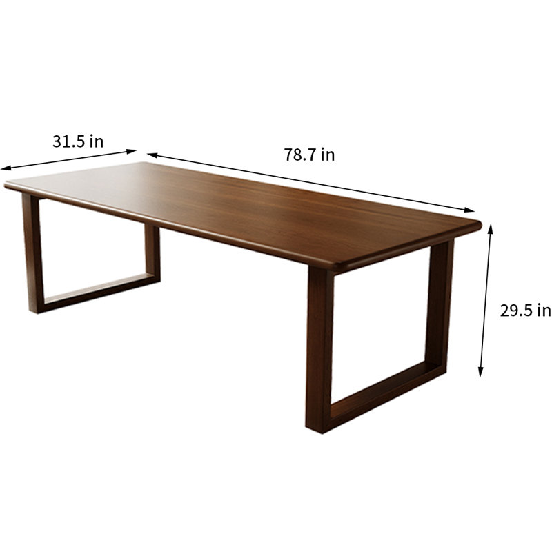 Sharnelle Cherry Solid Wood Top Dining Table, 29.5"H x 78.7"L x 31.5"W