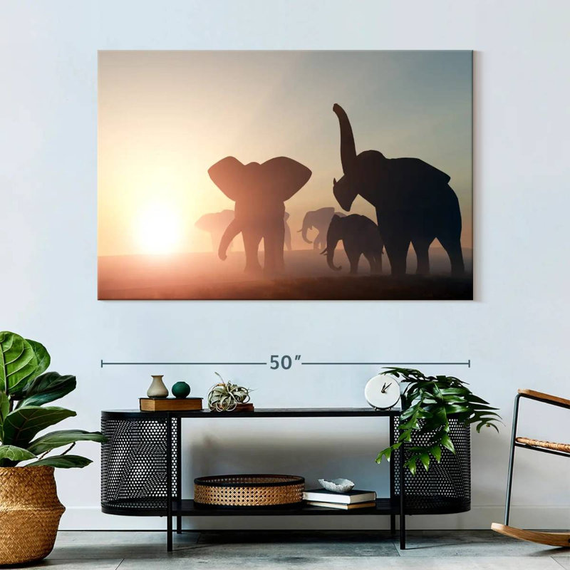 Brampt Wild Elephants, 34" H x 51" W