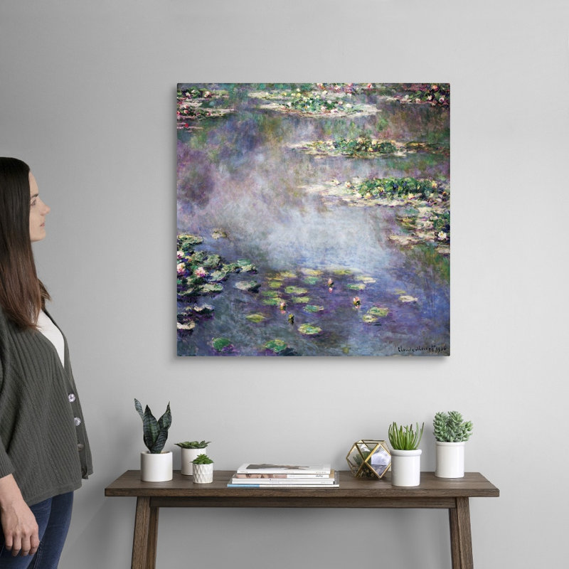 "Nymphéas" par Claude Monet, reproduction d’art sur toile, H 30 po x l 30 po x P 1,25 po, Toile tendue