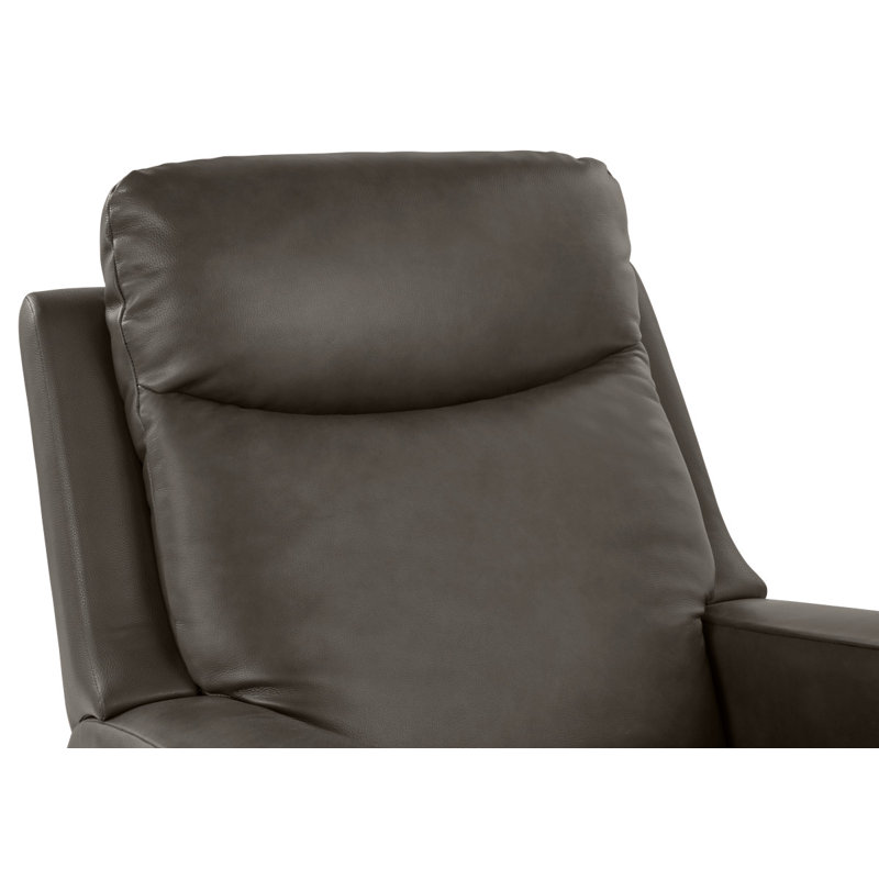 Emmons Leather Rocker Recliner, Pewter