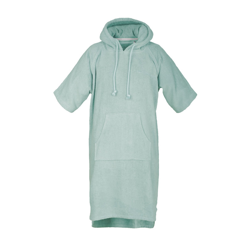 Cotton Terry Cloth Above Knee Bathrobe, L/XL, Fresh Sage
