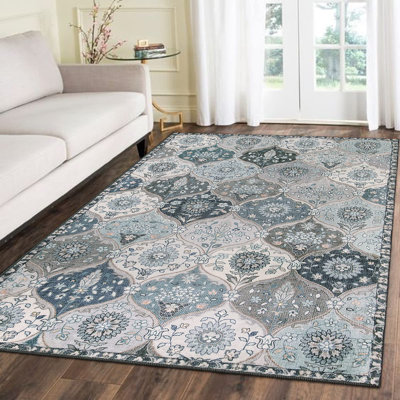 Tapis à motif de médaillons en fleurs Violia