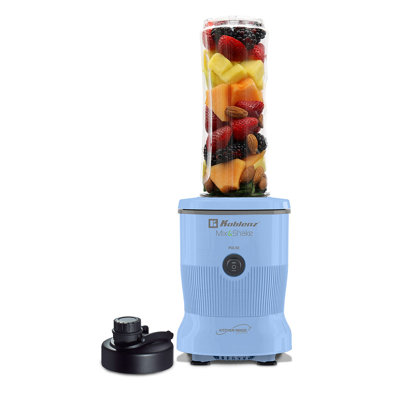 Mix&Shake Personal Blender 20 oz, stainless steel blades, pulse function, and 600 watt motor (Sky Blue)