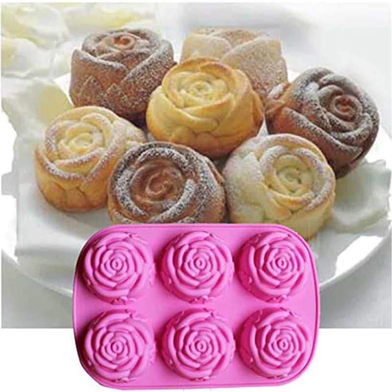 6-cavity Rose Silicone Mold