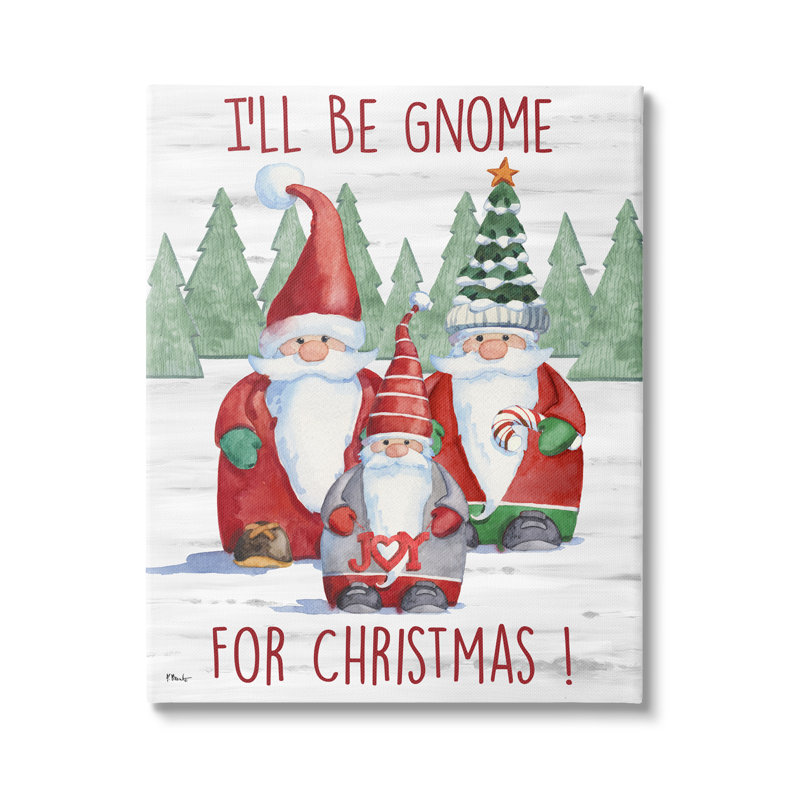 «Gnome For Christmas», art mural encadré flottant par Paul Brent, H 48 po x l 36 po x P 1,5 po
