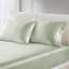 Ensembles de literie de luxe en satin, taies d'oreiller en polyester 2 pièces, design moderne sauge, parfait pour le confort de la maison