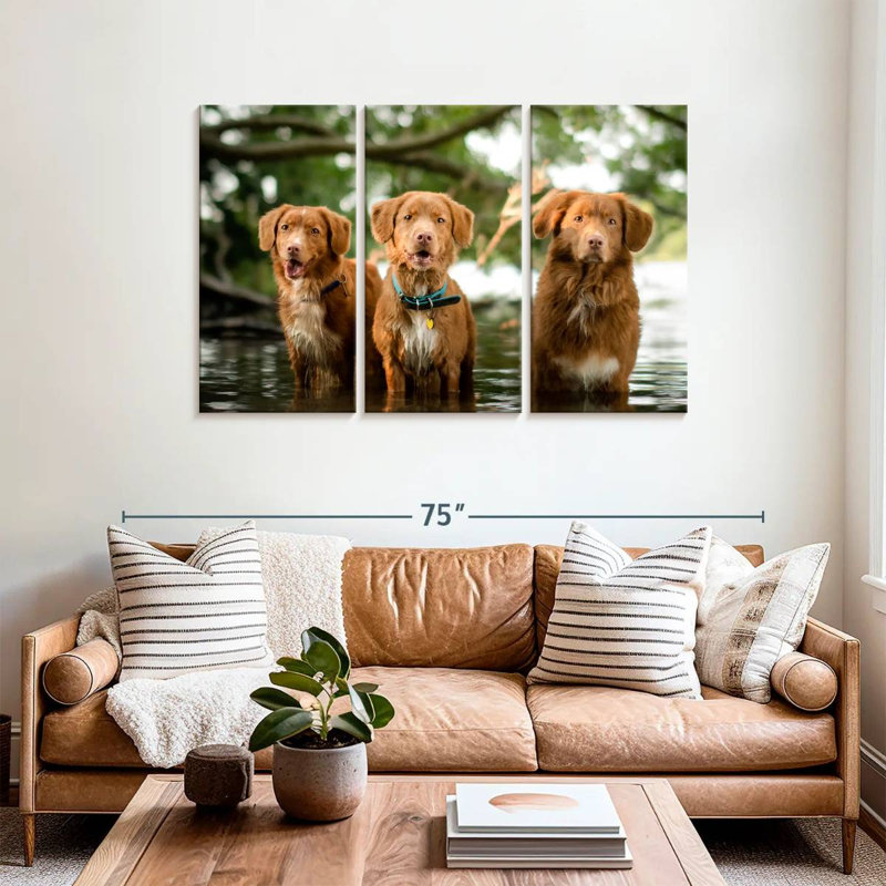 Brampt Tollers In The Water, 36" H x 57" W