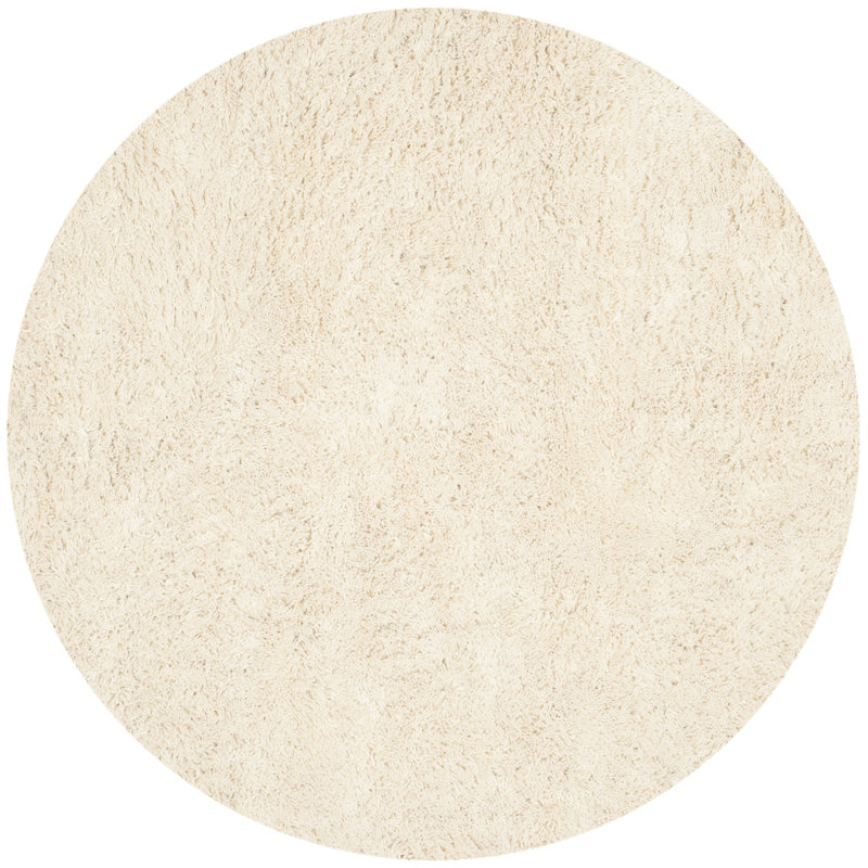 Assar Handmade Shag Ivory Rug, Round 4'