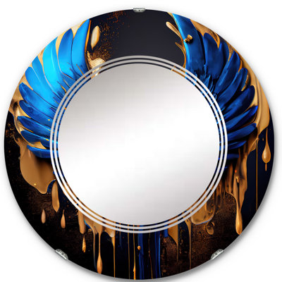 Quishawn Blue Angel Wings IV - Wings Angel Wall Mirror