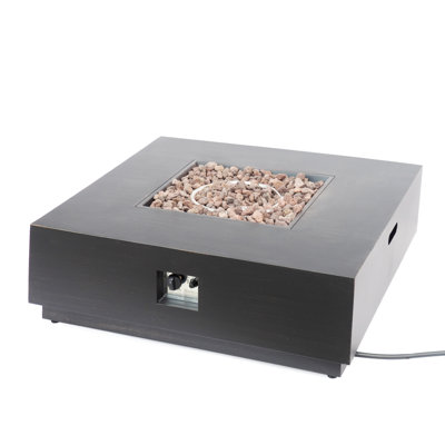 40" Square Fire Pit - Iron Art, Brown + Gold, 39.32In X 13.35In, 64.95Lb, Outdoor Enchant Fireplace Gold Color , 39" Width Depth 13.35" Height, Captivation