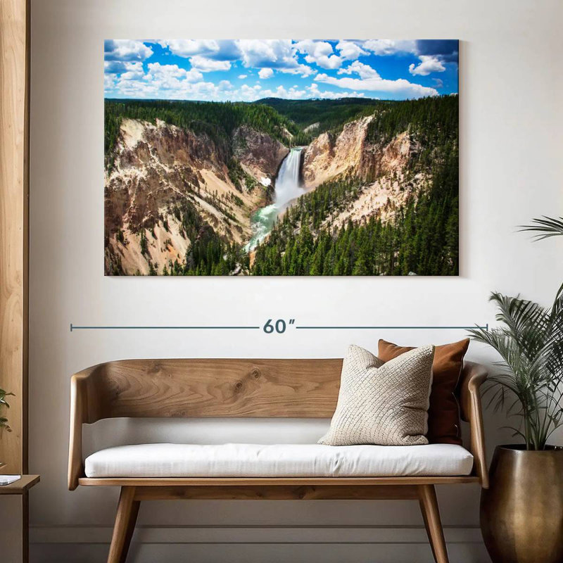 Scène de cascades d'Alvord Yellowstone, H 34 po x l 51 po