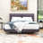 Queen Size Upholstered Platform Bed with Motion Sensor Lighting and Built-In Charging Station-1681848690