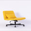 Chaise de bureau jaune avec accoudoirs croisés en lin jaune - polyvalente pour le bureau personnel, la méditation et le maquillage-637630467