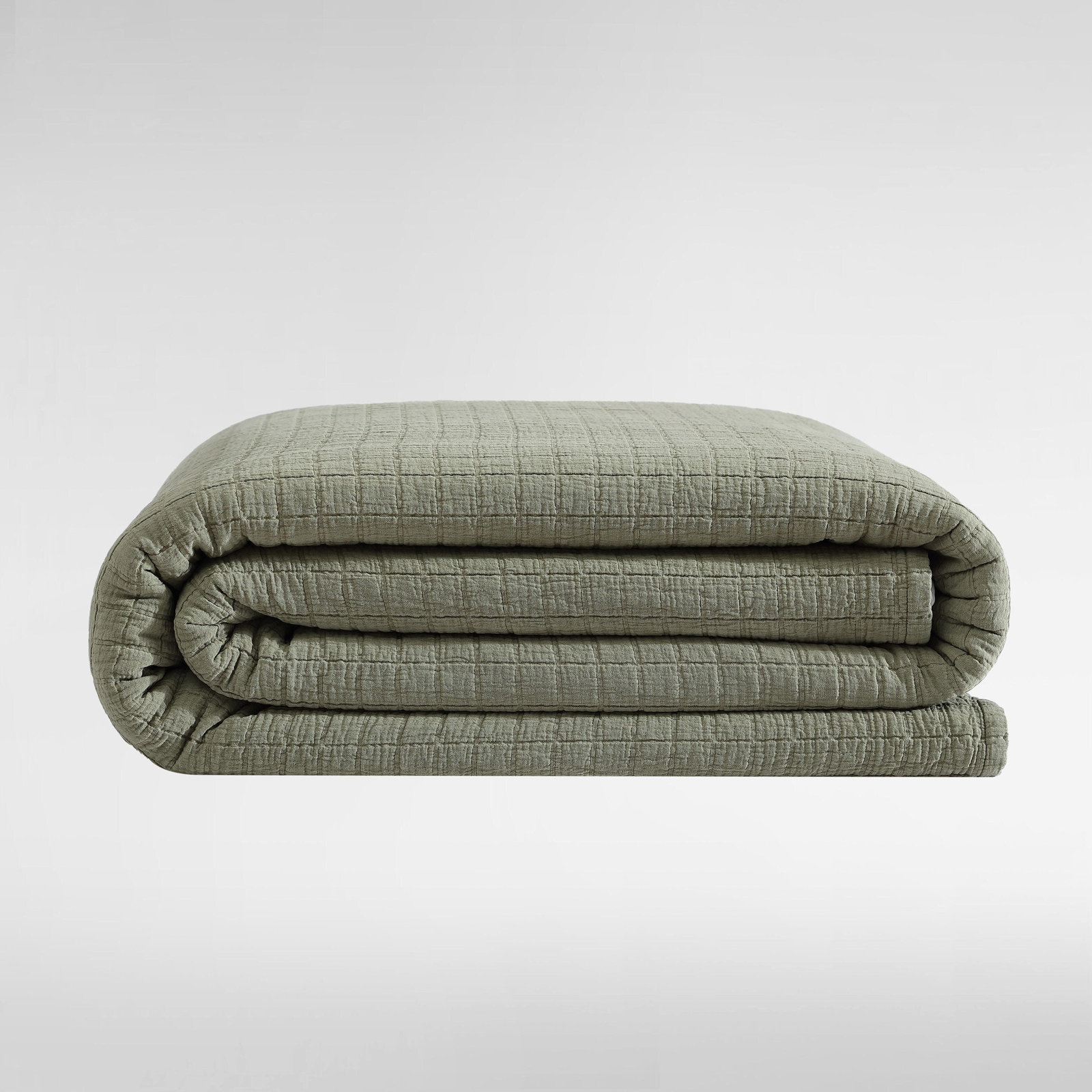 Cotton Coverlet Set, King Coverlet, Dark Green