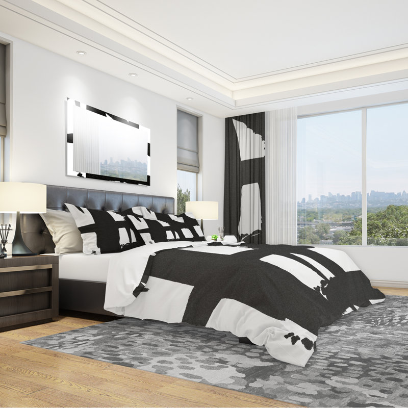 Polyester Abstract Duvet Cover Set, Full/Queen Duvet Cover + 2 Shams