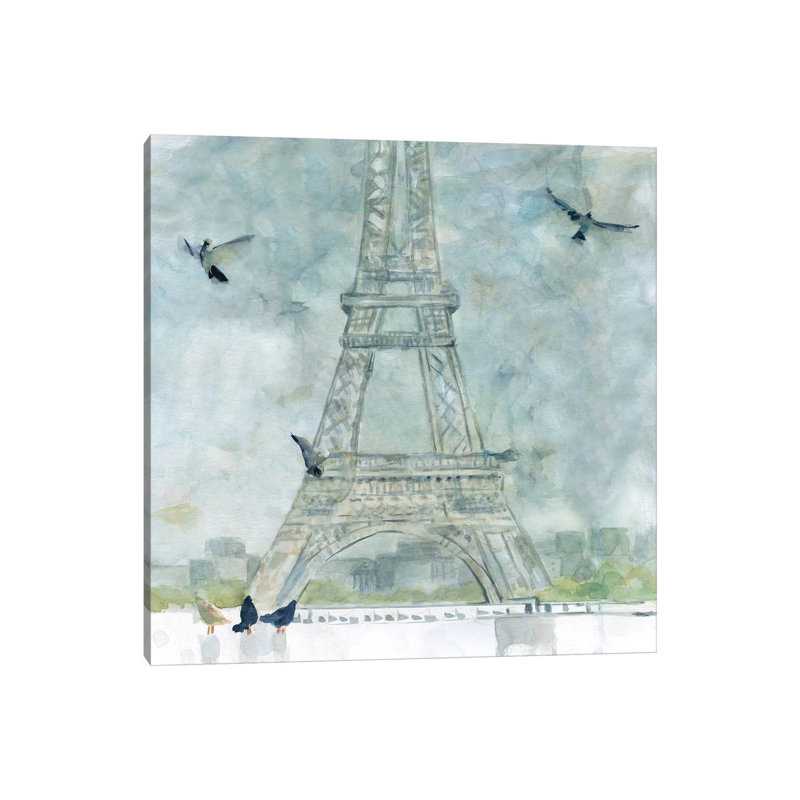 Paris In Flight by Carol Robinson - Painting on Canvas, 45.72 cm H x 45.72 cm W x 3.175 cm D, Wrapped Canvas