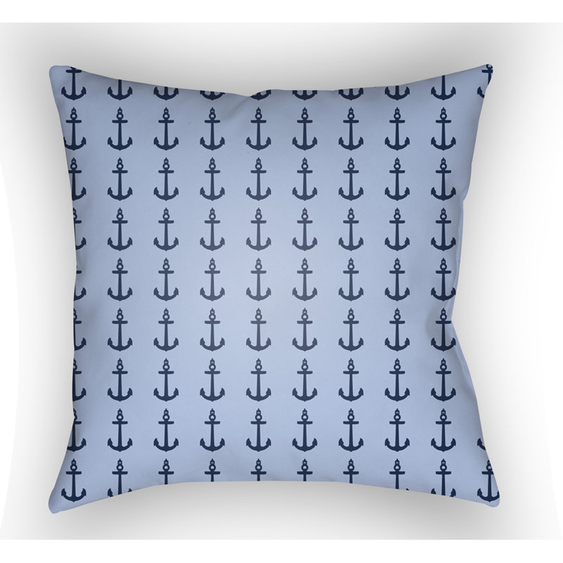 Carolina Coastal Anchor Throw Pillow, 18" H x 18" W x 4" D, Light Blue