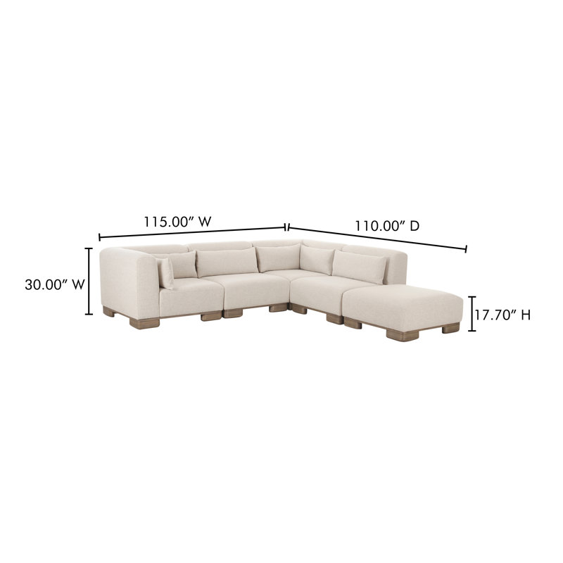 Beau DREAM MODULAR SECTIONAL PERFORMANCE FABRIC OATMEAL