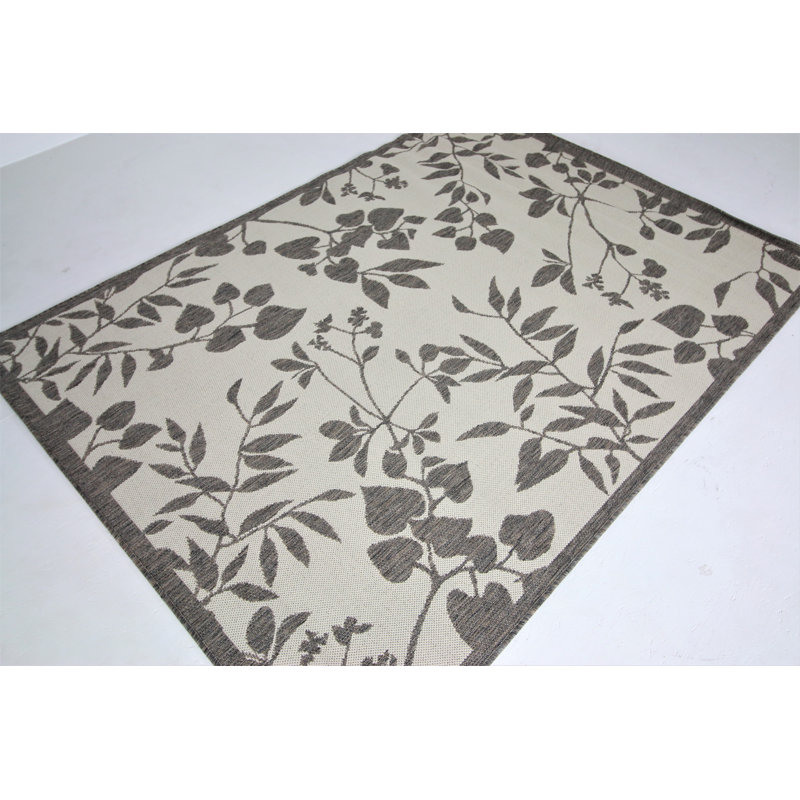 Tapis gris tissé à la machine Lavella, 5,2 x 7,2