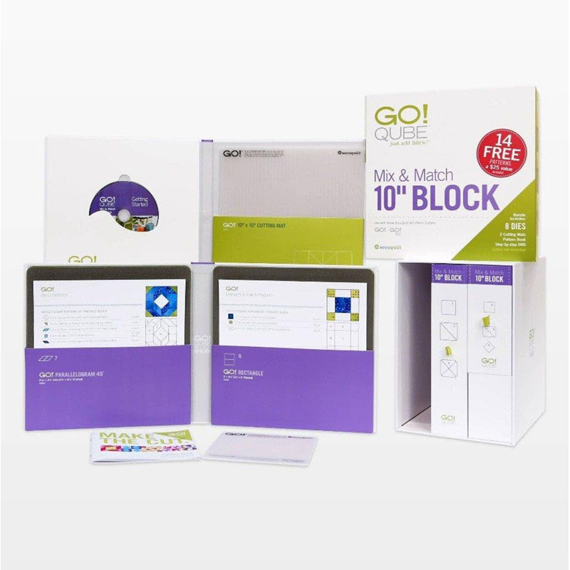 Accuquilt GO! Ensemble complet de matrices Qubed 10