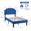 Aldora Twin Size Set Upholstered Adjustable Headboard Noiseless Platform Bed-357528809