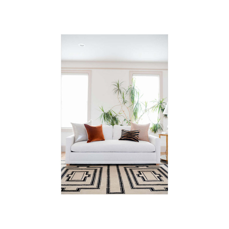 Hand Knotted Wool Geometric Area Rug, Rectangle 8' x 10'