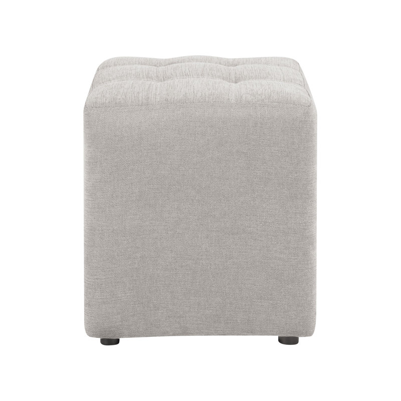 Hadasha 38cm Wide Tufted Square Cube Ottoman, Light Grey