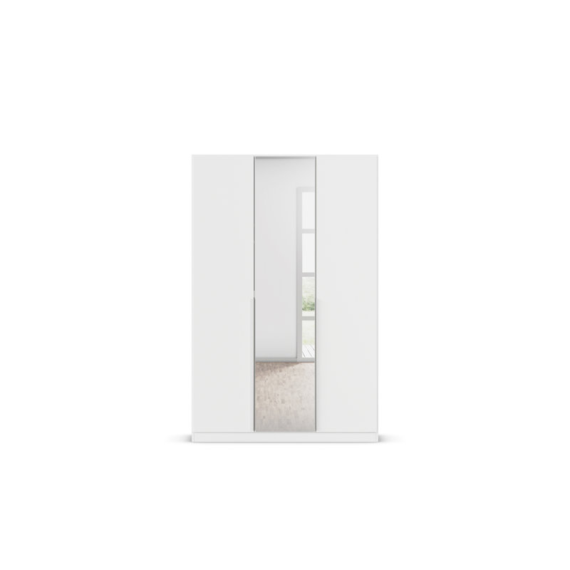 Alabama 2 Door Wardrobe, Classic, 210cm H x 136cm W x 54cm D, Alpine White