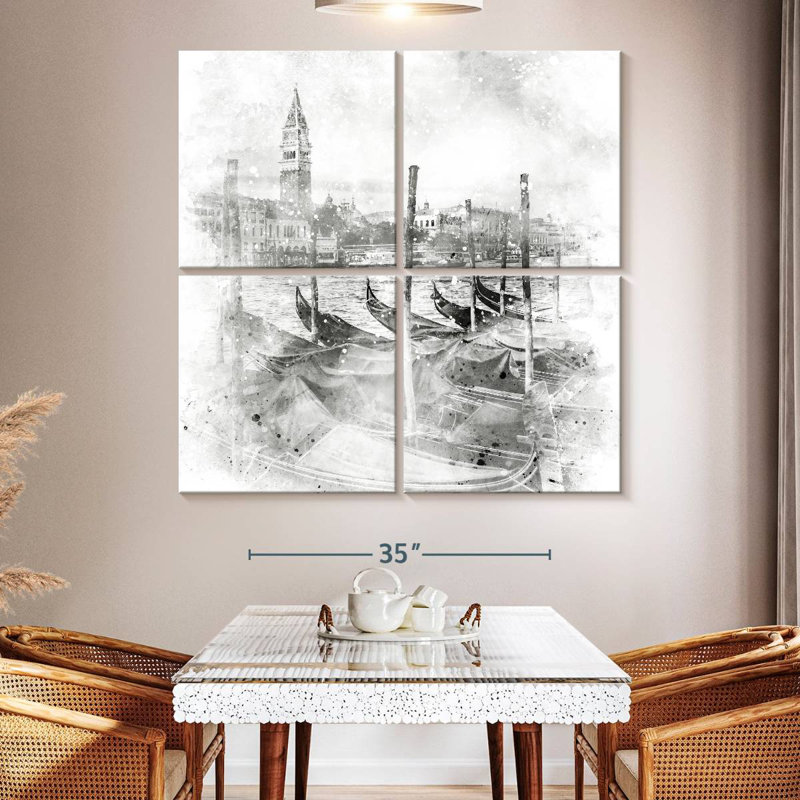 Nicci Canal Grande, aquarelle monochrome, H 50 po x l 50 po